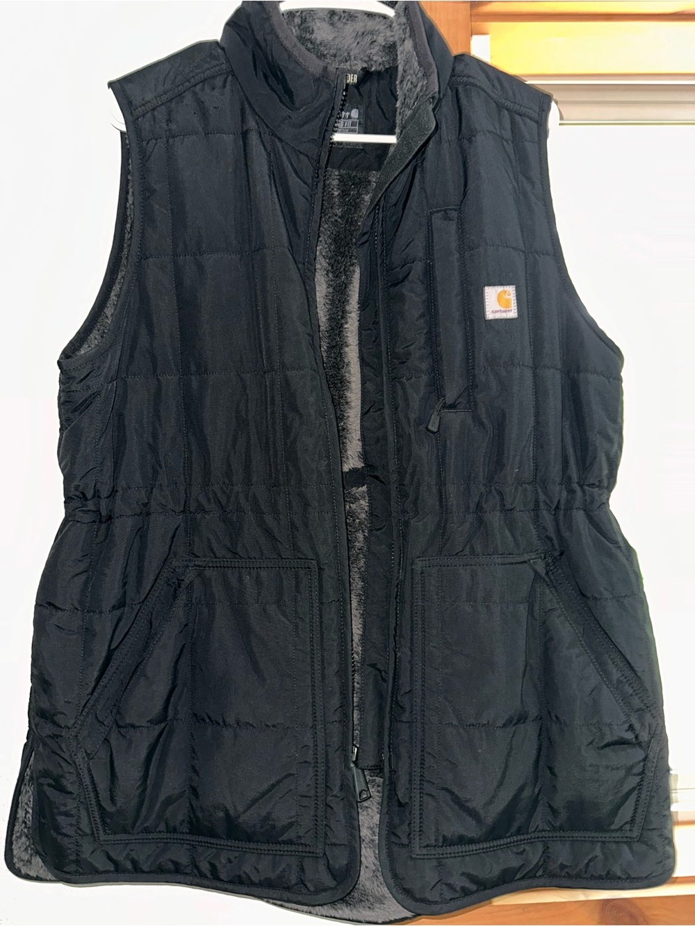 Women’s Carhartt Black Quilted Fleece-Lined Rain Defender Vest